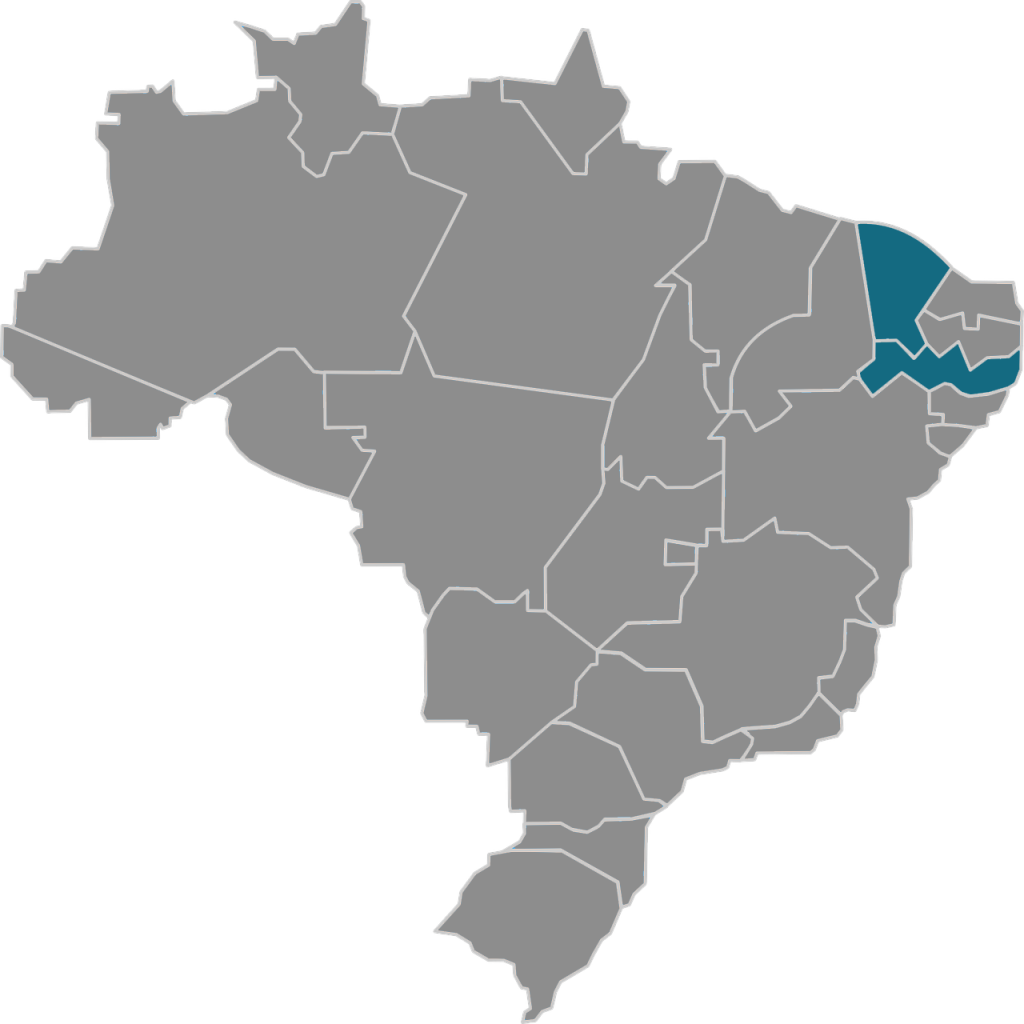 Mapa de atuação do Grupo Bramark - Pernambuco, Ceará e região Nordeste